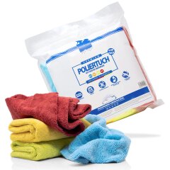 detailmate polishing cloth - 550 GSM, 40x40cm - blue, red, green, yellow - packed - pack of 4