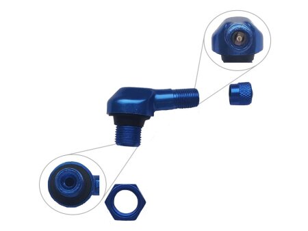 Alu Eckventil - Auto / Motorradreifen - blau