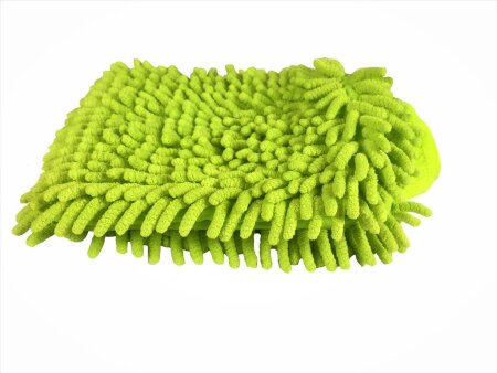 detailmate Mikrofaser Auto Wasch Handschuh XL Chenille beidseitig hell grün