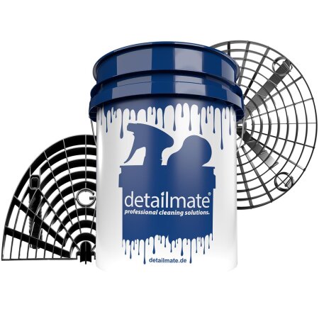 Detailmate Profi Set Auto Reinigung GritGuard: Wasch Eimer 5 GAL (ca. 20 Liter) / ohne Eimerdeckel / Einsatzschwarz / Washboard
