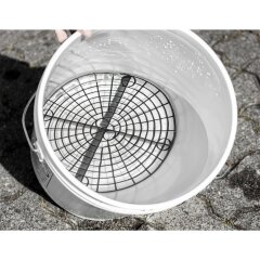 Detailmate Profi Set Auto Reinigung GritGuard: Wasch Eimer 5 GAL (ca. 20 Liter) / ohne Eimerdeckel / Einsatzschwarz / Washboard