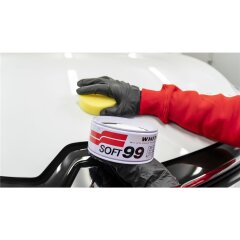 Soft99 White Soft Wax, Cire dure pour voiture, pour peintures de voiture blanches/claires, 350 gr