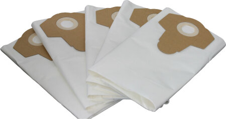 Feinstaubfilterbeutel 30 L, 5er-Pack (2-lagiger Microfilter-Vlies,weiß), passend für mobilen RUPES Staubsauger S130EL