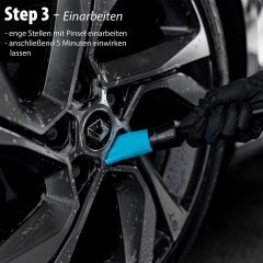 Detailmate Felgenreiniger Set: ValetPRO Bilberry Wheel Cleaner 1 L - Felgen Reiniger Konzentrat + Kwazar  nix super Sprühflasche + ValetPRO chemieresistenter Pinsel zur Felgenpflege +  50ml Messbecher