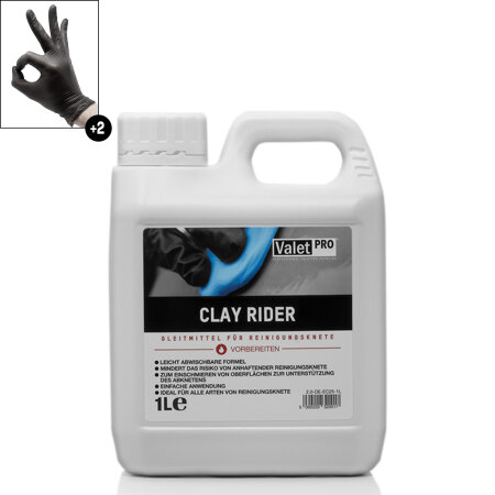 Detailmate ValetPRO Clay Rider - Kanister  - 1 Liter - Gleitmittel für Reinigungsknete + 1 Paar Schutzhandschuhe Detailmate ValetPRO Clay Rider - Kanister  - 1 Liter - Gleitmittel für Reinigungsknete + 1 Schutzhandschuhe