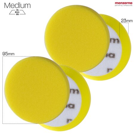 Menzerna Medium Cut Foam Pad PREMIUM - 95 mm/3,5&quot;  -  gelb - 2 St&uuml;ck