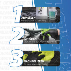 detailmate Green Star Set Auto Innenreinigung: Koch Chemie GreenStar Universalreiniger 1L + KWAZAR Mercury Sprühflasche Green Edition - 0,5l - ph 8-14 geeignet + 2x Mikrofasertuch + Valet Pro Pinsel