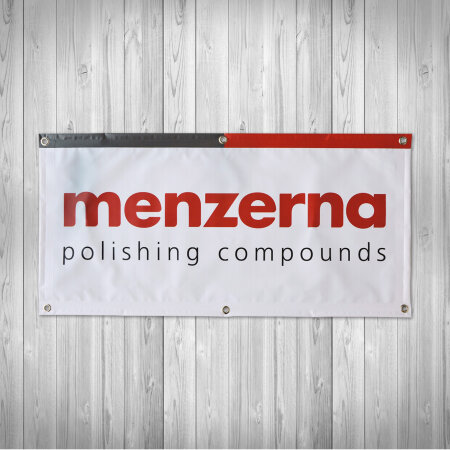 Menzerna Banner weiß 100x50cm