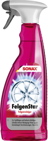 SONAX FelgenStar  - Kraftvoller Felgenreiniger zur Reinigung von Stahlfelgen und lackierten Aluminiumfelgen. 750ml Spr&uuml;hflasche