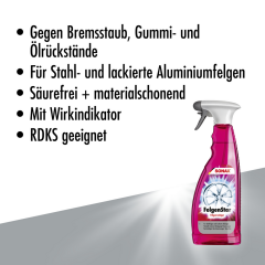 SONAX FelgenStar - Powerful rim cleaner for cleaning steel rims and painted aluminium rims. 750ml spray bottle