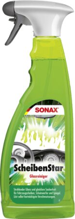 SONAX ScheibenStar - Kraftvoller Reiniger f&uuml;r Fahrzeugscheiben, Scheinwerfer und Spiegelfl&auml;che. 750ml Spr&uuml;hflasche