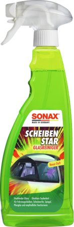 SONAX ScheibenStar - Powerful cleaner for vehicle windows, headlights and mirror surfaces. 750ml spray bottle