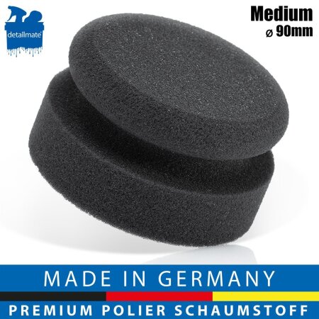 Handpolierschwamm medium schwarz, Ø 90/50mm, Made in Germany