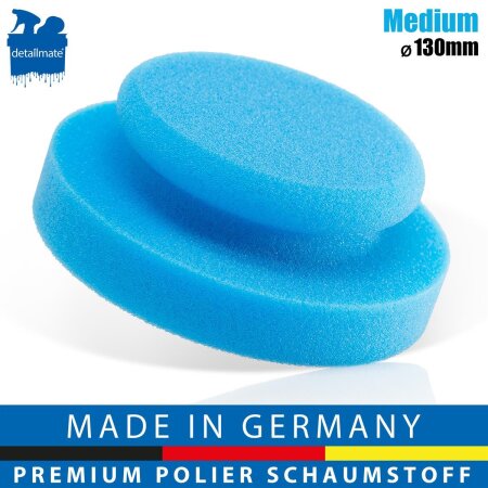 detailmate Handpolierschwamm -  Medium Cut Foam, XL, blau, Ø 130/50mm