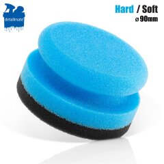 Hand polishing sponge soft with hard handle, blue/black (fine cell), Ø 90/50mm