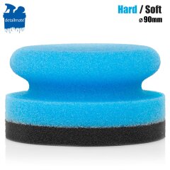 Handpolierschwamm soft mit hartem Griff, blau/schwarz (feinzellig), &Oslash; 90/50mm