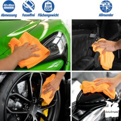 Set de Microfibres pour Voiture Detailmate: 2x Gant Chenille, 1x Chiffon de Polissage à Poils Longs 550 GSM, 2x Chiffon Polyvalent 320 GSM