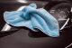 Microfibre cloth, ultra-fluffy polishing cloth, 40x40cm, 550 GSM, satin edge light blue detailmate