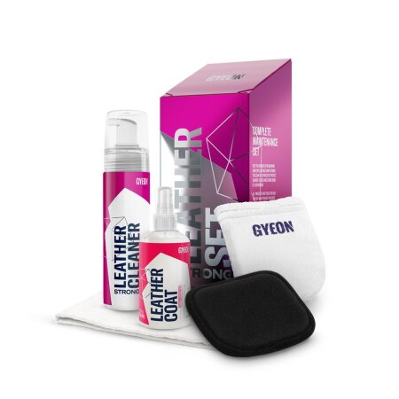 Leather Care Set - GYEON - Q²M - Leather Cleaner + Leather Coat + Leather Brush + MF Applicator + Microfiber Cloth