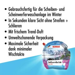 SONAX Antifrost&ClearSight up to -20°C, 3 litre concentrate container Zirbe