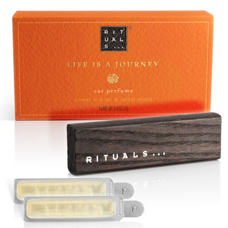 Parfum de Voiture Rituals - 2x 3 gr + Support en Bois - RITUEL DU BOUDDHA HEUREUX