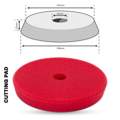 Politur Set - POLYTOP - Diamant 3000 Ultra Cut 250ml + Cutting Pad rot Excenter 140mm + Poliertuch