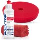 Politur Set - POLYTOP - Diamant 3000 Ultra Cut 250ml + Cutting Pad rot Excenter 140mm + Poliertuch