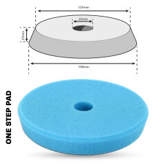 POLYTOP Politur Set Rapid One Step Plus 250ml One Step Pad blau Excenter 140mm