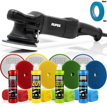 Polierset - Rupes Exzenter Poliermaschine LHR15ES Bigfoot + Garage Freaks Polierzubehör