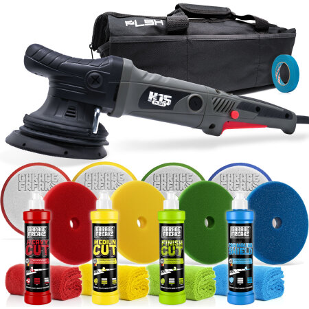 Polierset - Garage Freaks PLSH H15 Exzenter-Poliermaschine + Polierzubehör