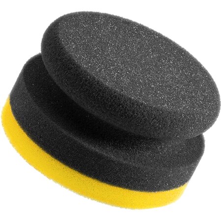 Garage Freaks - Éponge de polissage à main de coupe moyenne, Ø 90/50 mm noir/jaune