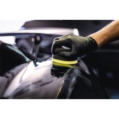 Garage Freaks - Éponge de polissage à main de coupe moyenne, Ø 90/50 mm noir/jaune