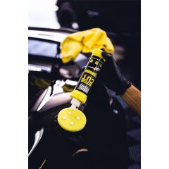 Garage Freaks - Medium Cut - medium hand polishing sponge, Ø 90/50 mm black/yellow