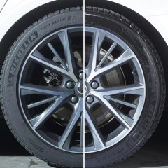 SONAX Xtreme Gel de Brillance pour Pneus - 500 ml ULTRA WET LOOK + Pack de 5 Éponges dApplication