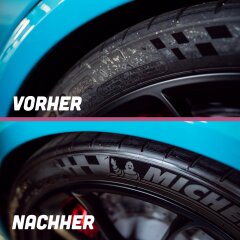 Kit dentretien pour pneus - Nuke Guys Gel pour pneus + Pack de 3 éponges applicatrices + Chiffon en microfibre Edgeless GreyLow 380GSM