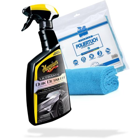 Quick Detailer Set - Meguiars Ultimate Quick Detailer 709ml + Detailmate Poliertuch 550 GSM 40x40