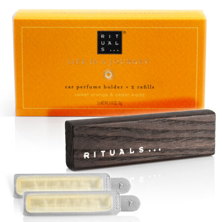 Parfum de Voiture Rituals - 2x 3 gr + Support en Bois - RITUEL DE MEHR