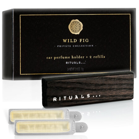 Rituals Car Perfume - Autoparfum 2x 3 gr + Holzhalterung WILD FIG PRIVATE COLLECTION