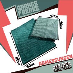 Garage Freaks - Set of 2 - STRIPED DRYING TOWEL - Drying Towel 50x80cm & 40x40cm, 1300 GSM