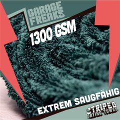 Garage Freaks - Set of 2 - STRIPED DRYING TOWEL - Drying Towel 50x80cm & 40x40cm, 1300 GSM