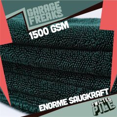 Garage Freaks - Ensemble de 2 - TWISTED PILE - Serviette de séchage 50x80cm & 40x40cm, 1500 GSM