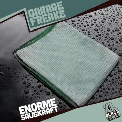 Garage Freaks - 2er Set - XL GLASS TOWEL - Waffeltuch für Glas, 50x80cm & 40x40cm, 400GSM