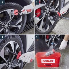SONAX FelgenBeast 1L + Brosse à jantes SONAX + Chiffon de séchage 1000GSM