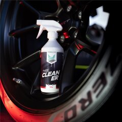 detailmate Tire Cleaner Set: FoxedCare Tyre Cleaner 500 ml + Nuke Guys Brush Large + Edgeless GreyLow Microfiber Cloth 40x40 cm, 380 GSM