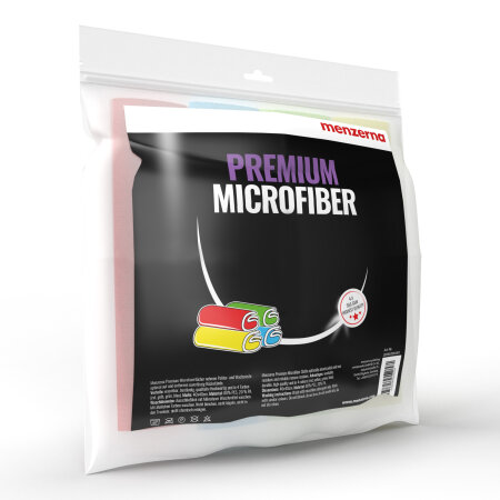 Menzerna 4er Pack Premium Mikrofasertuch Set 550 GSM, Gelb, Grün, Rot, Blau