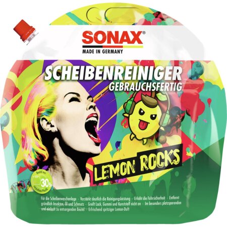 Nettoyant pour vitres SONAX prêt à lemploi Lemon Rocks 3 Litres